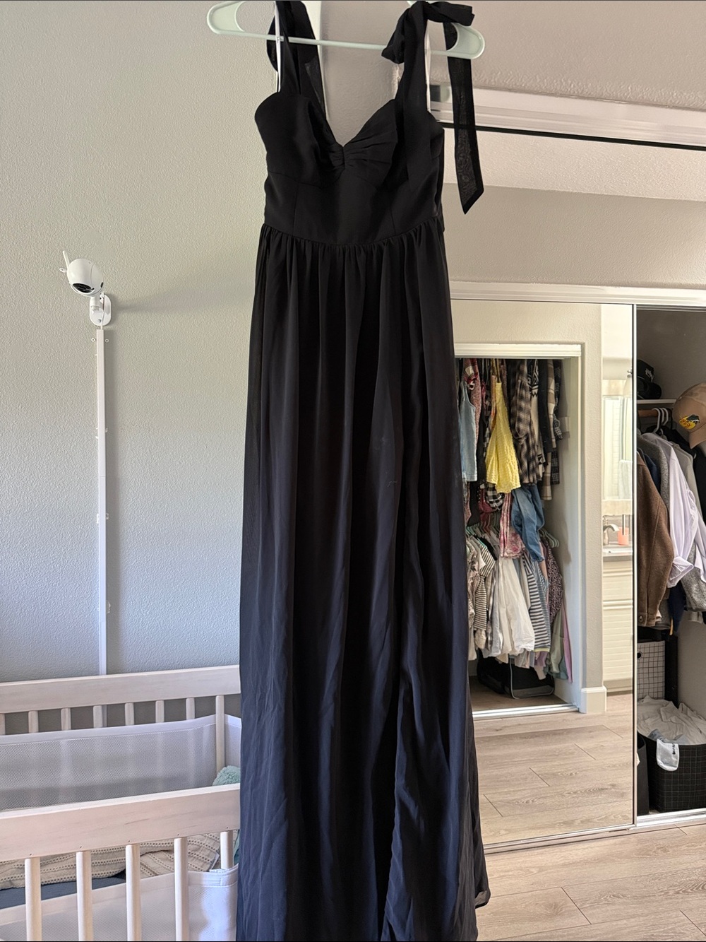 Lulu's Black Tie-Shoulder Maxi Dress